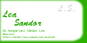 lea sandor business card