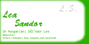 lea sandor business card